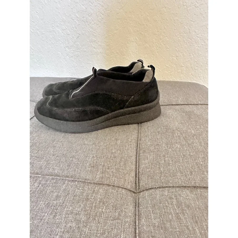 Ecco Womens Loafer Slip‎ On Black Suede Leather Shoe Size 7.5 US, 38 EU